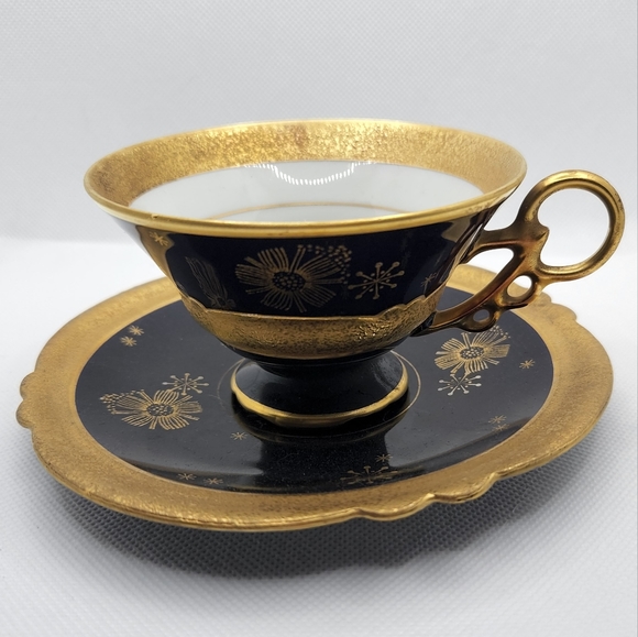 Jlmenau Graf von Henneberg Porzellan 1777 Echt Kobalt cup and saucer - Picture 3 of 9